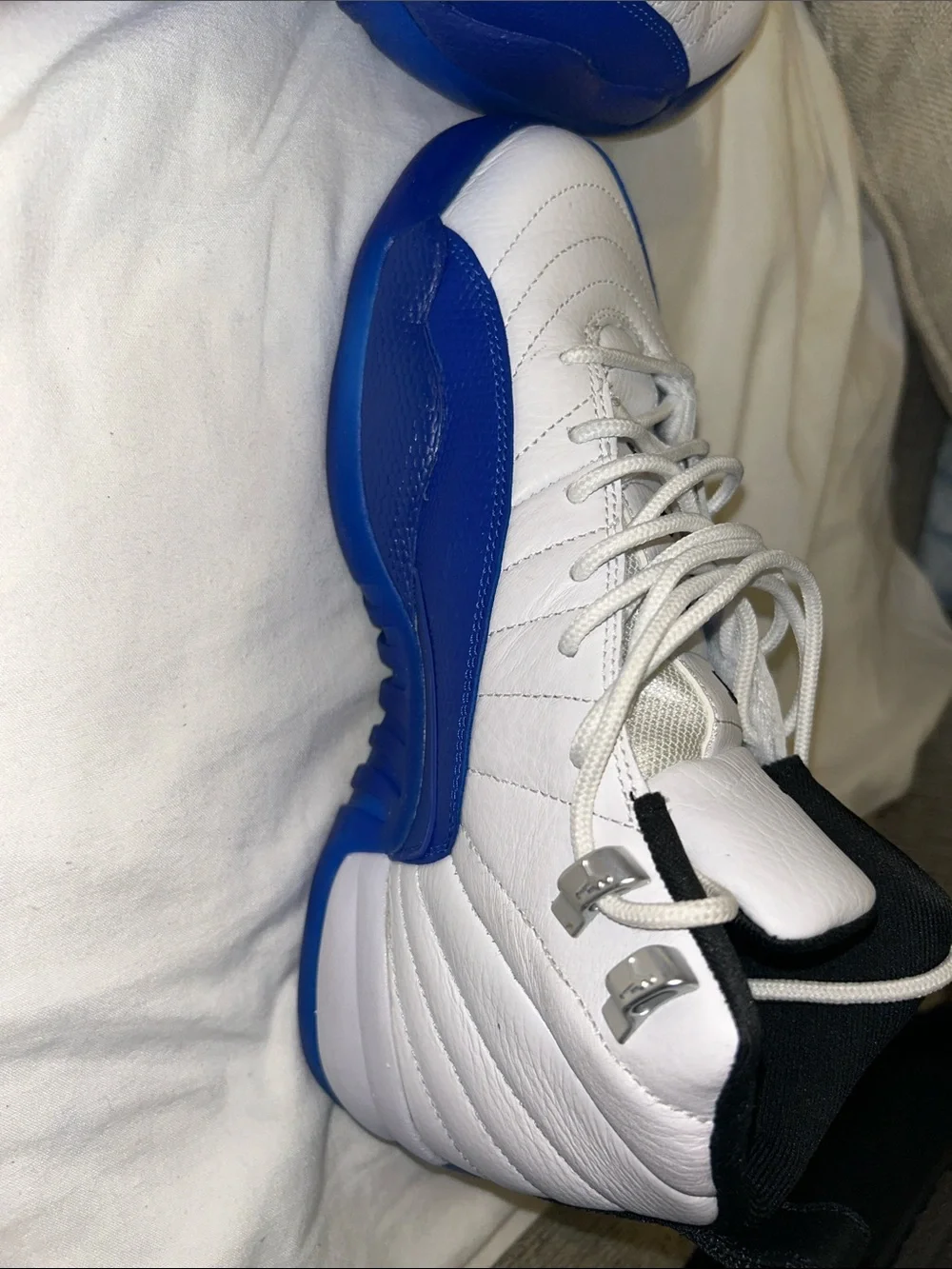 Jordan Men’s High-Top Sneakers in White and Blue